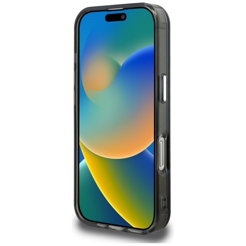 Citas preces Karl Lagerfeld Karl Lagerfeld IML Aquarelle Karl & Choupette & Logo iPhone 16 Case - Black