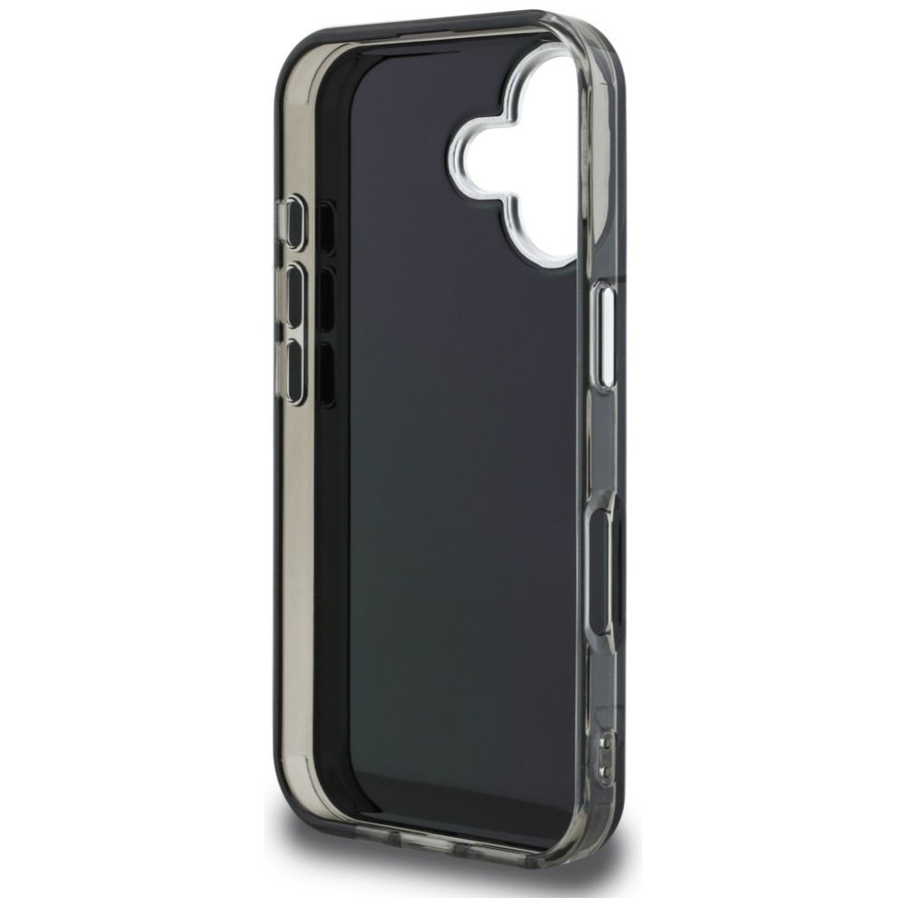 Citas preces Karl Lagerfeld Karl Lagerfeld IML Aquarelle Karl & Choupette & Logo iPhone 16 Case - Black