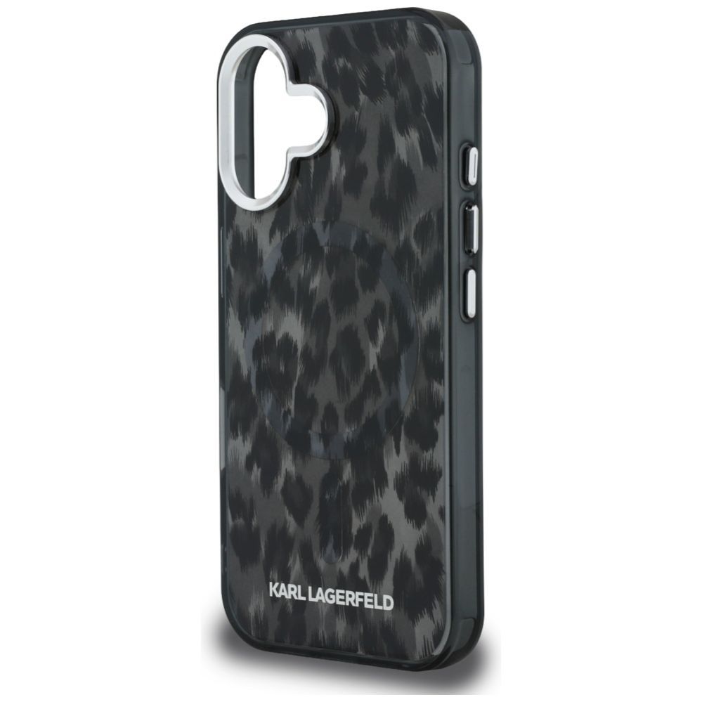 Citas preces Karl Lagerfeld Karl Lagerfeld IML Leopard Pattern MagSafe Case for iPhone 16 - Black