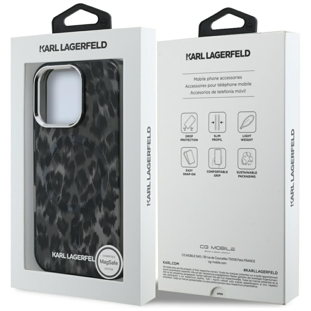 Muud kaubad Karl Lagerfeld Karl Lagerfeld IML Leopard Pattern MagSafe Case for iPhone 16 Pro - Black