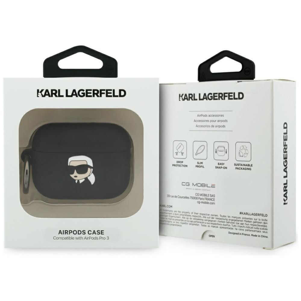 Muud kaubad Karl Lagerfeld Karl Lagerfeld Silicone Karl Head 3D Case for AirPods Pro 3 - Black