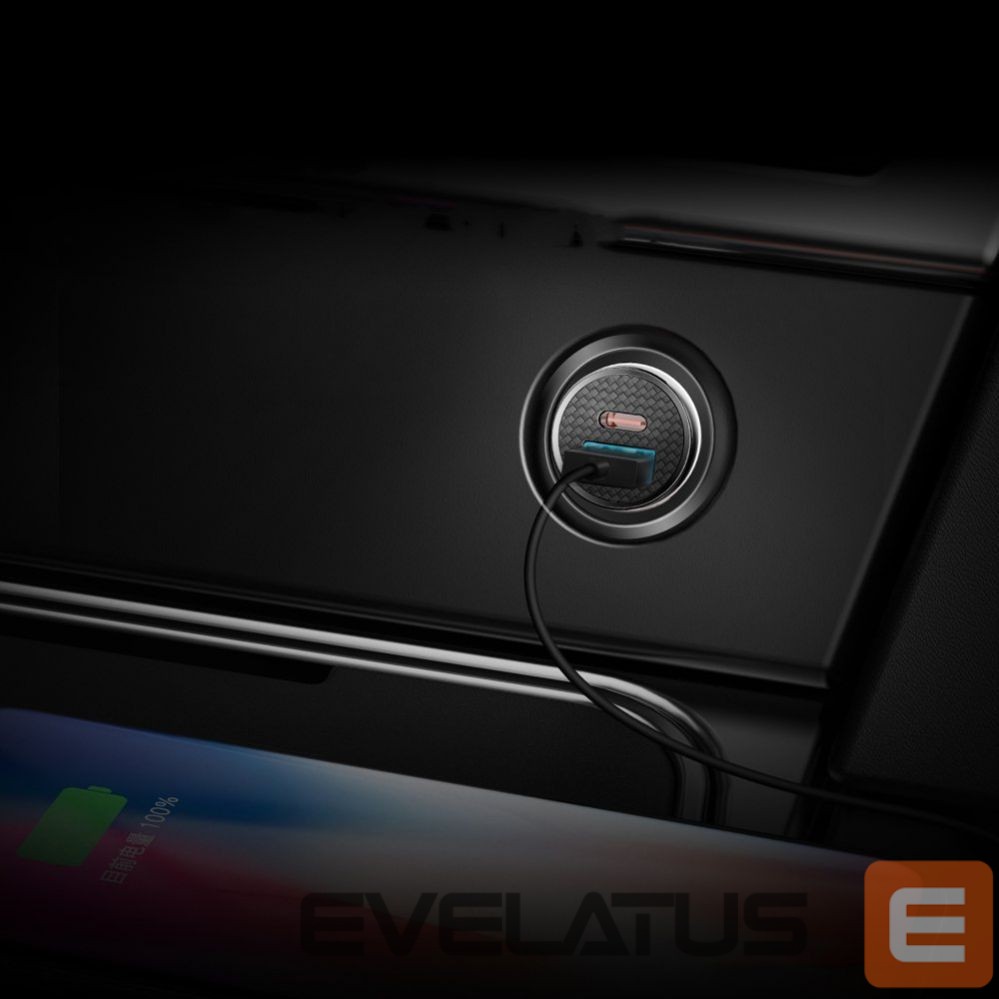 Autolaadijad Baseus Baseus Circular PPS smart car charger with USB Quick Charge 4.0 QC 4.0 and USB-C PD 3.0 SCP ports black (CCALL-YS01)