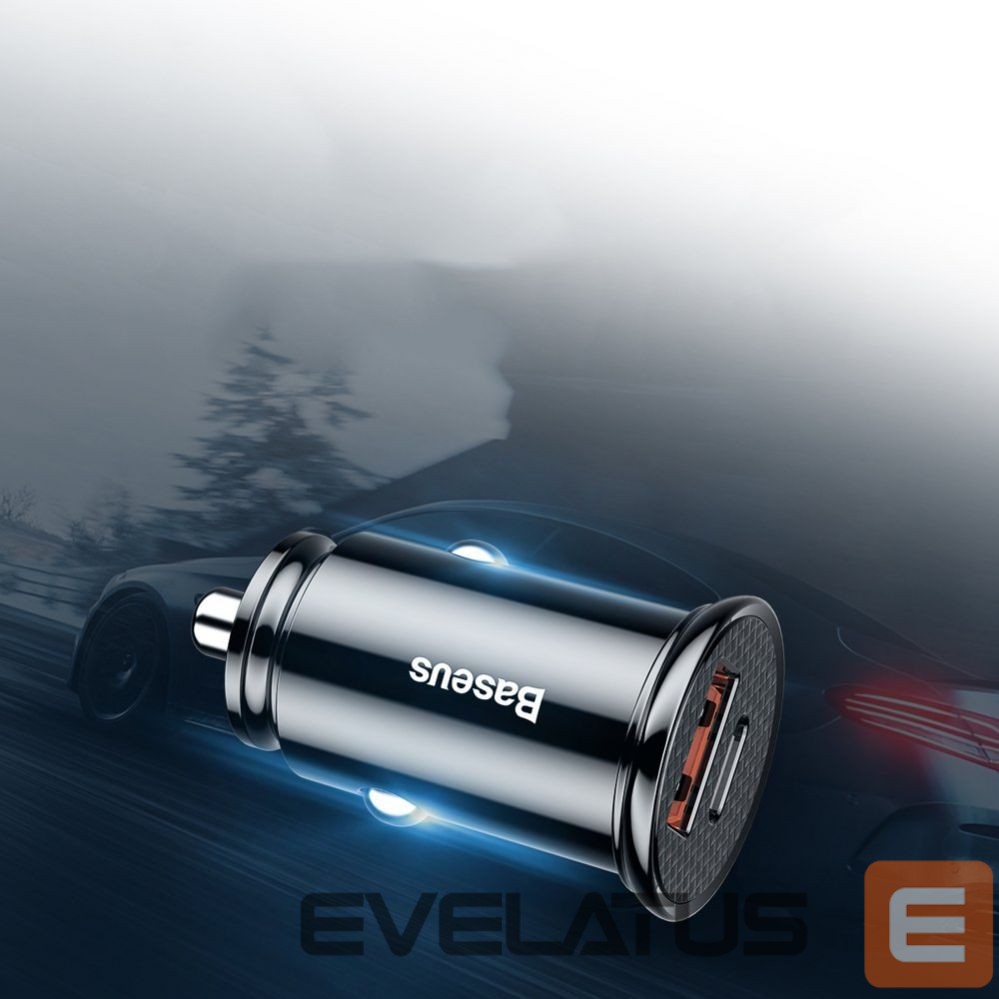 Autolaadijad Baseus Baseus Circular PPS smart car charger with USB Quick Charge 4.0 QC 4.0 and USB-C PD 3.0 SCP ports black (CCALL-YS01)