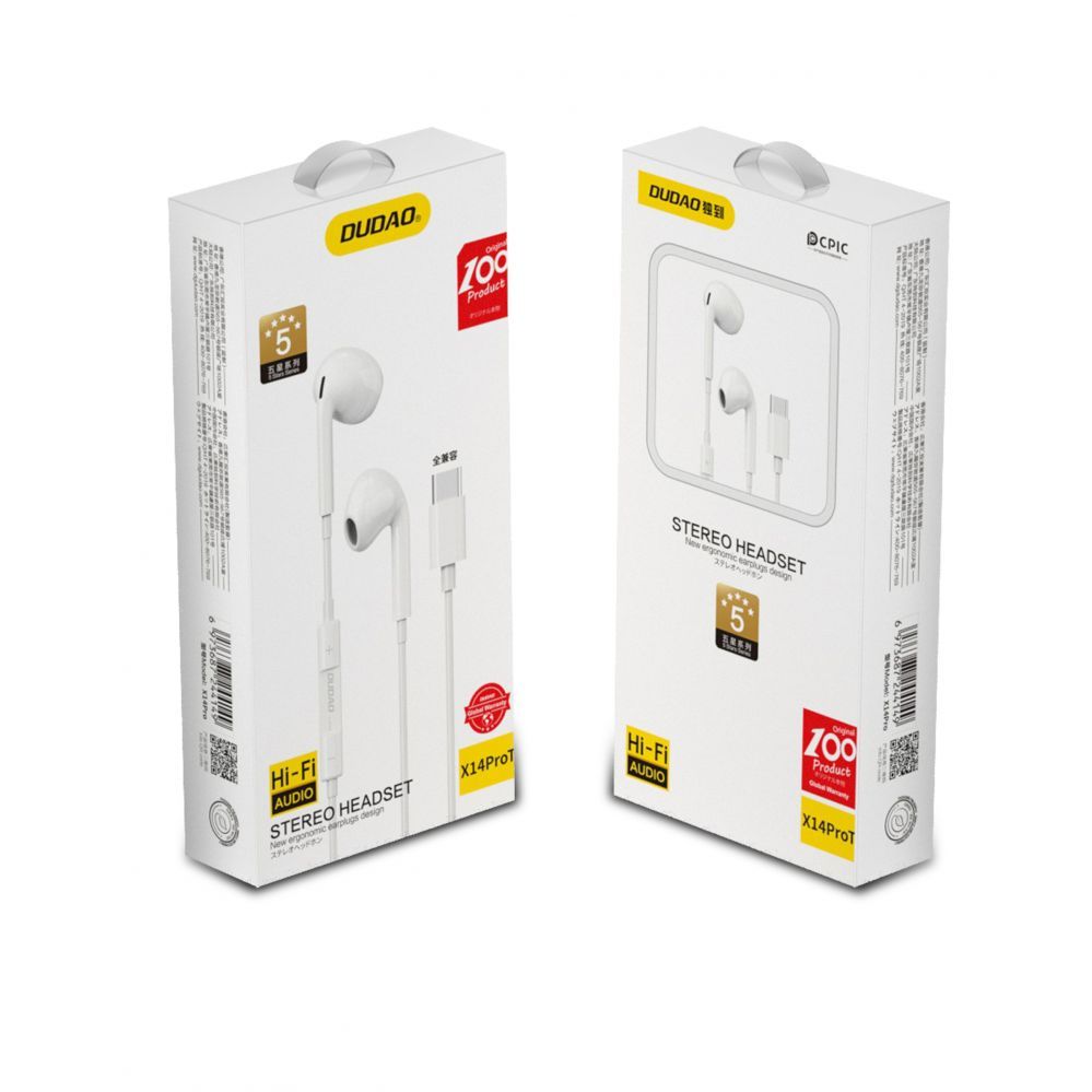 Kõrvaklapid Dudao Dudao in-ear headphones with USB Type-C connector white (X14PROT)