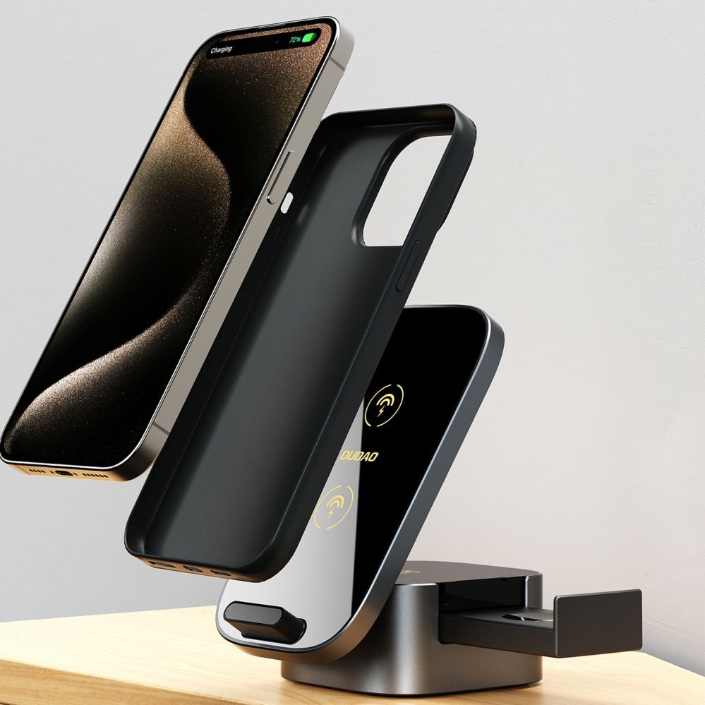 Adaptrid Dudao Dudao A11Pro+ 15W 3in1 Inductive Charger for Phone/Smartwatch/Headphones - Black