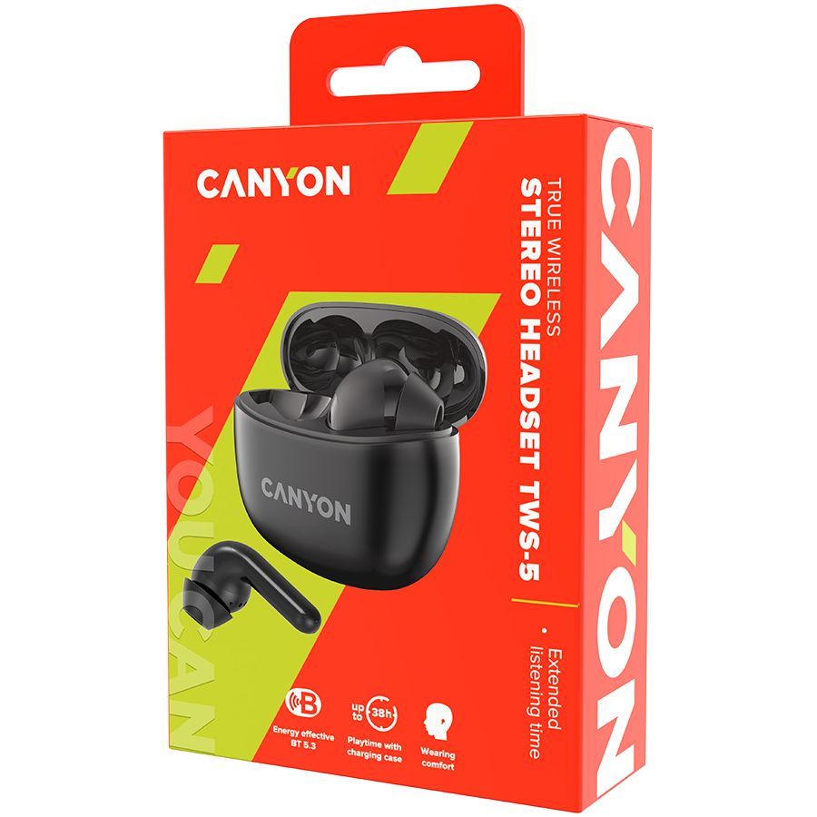 Juhtmevabad kõrvaklapid Canyon CANYON headset TWS-5 Black