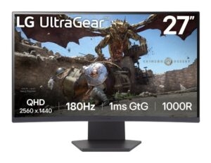Monitoriai LG  27GS60QC-B | 27 " | VA | QHD | 16:9 | 180 Hz | 1 ms | 2560 x 1440 pixels | 300 cd/m² | HDMI ports quantity 2 
