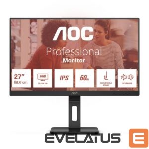 Monitoriai Aoc international  AOC U27E3UF 27inch IPS UHD Monitor 