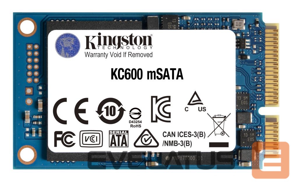 Kõvaketas SSD Kingston KC600 256 GB, SSD interface mSATA, Write speed 500 MB/s, Read speed 550 MB/s