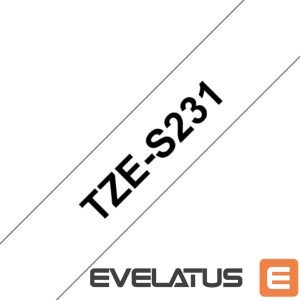 Printer accessories Brother  TZ-S231 Strong Adhesive Laminated Tape Black on White, TZe, 1.2 cm, 8 m 