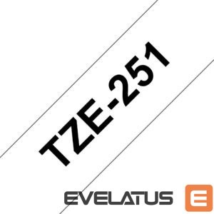 Printer accessories Brother  TZ-251 Laminated Tape Black on White, TZe, 8 m, 2.4 cm 