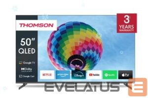 TV Thomson  TV Set||50"|4K/Smart|QLED|3840x2160|Wireless LAN|Bluetooth|Google TV|Black|50QG4S14 