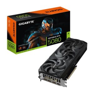 Graphic card / Video cards Gigabyte  Graphics Card||NVIDIA GeForce RTX 5080|16 GB|GDDR7|256 bit|PCIE 5.0 16x|GPU 2670 MHz|Triple slot Fansink|1xHDMI|3xDisplayPort|GV-N5080WF3OC-16GD1.0 