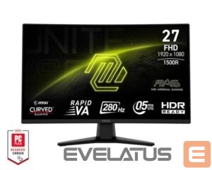 Monitoriai MSI  LCD Monitor||MAG 274CXF|27"|Gaming/Curved|Tilt|Matte|Panel VA|1920x1080|16:9|280 Hz|0.5 ms|Colour Black|MAG274CXF 