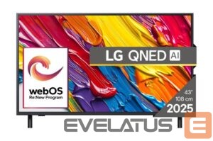 Televizoriai LG  TV Set||43"|4K/Smart|3840x2160|Wireless LAN|Bluetooth|webOS|Black|43QNED82A3B 