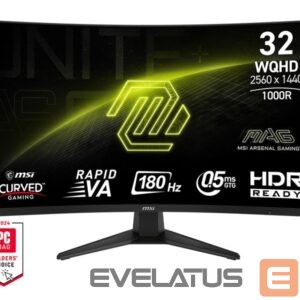 Monitorid MSI  LCD Monitor||MAG 325CQF|31.5"|Gaming/Curved|Panel VA|2560x1440|16:9|180Hz|0.5 ms|MAG325CQF 