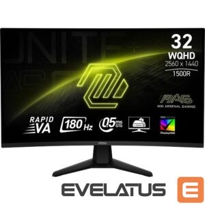 Monitoriai MSI  LCD Monitor||MAG 32CQ6F|31.5"|Gaming/Curved|Panel VA|2560x1440|16:9|180 Hz|0.5 ms|MAG32CQ6F 