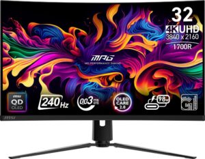 Monitoriai MSI  Monitor||MPG 321CURX QD-OLED|31.5"|Gaming/Curved/4K|Panel QD-OLED|3840x2160|16:9|240 Hz|0.03 ms|MPG321CURXQD-OLED 
