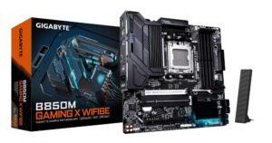 AMD procesoriaus pagrindinė plokštė Gigabyte  Mainboard||AMD B850|Socket AM5|micro ATX|RAM DDR5-SDRAM|4xSlots|Wi-Fi Yes|Bluetooth Yes|2xNumber of M.2 (M) slots|B850MGAMINGXWF6E1.1 