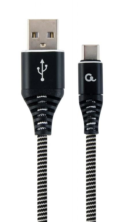 Kaabel Gembird CABLE USB-C 1M BLACK/WHITE/CC-USB2B-AMCM-1M-BW
