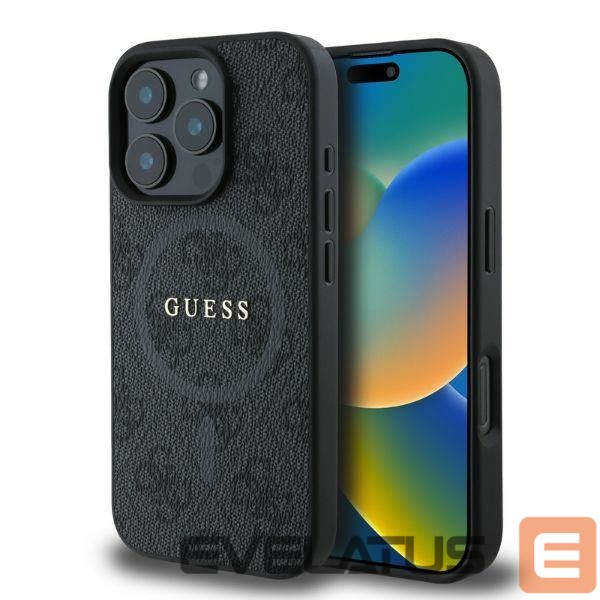 Tagakaaned Guess Guess 4G Ring Classic Logo MagSafe case for iPhone 16 Pro - black
