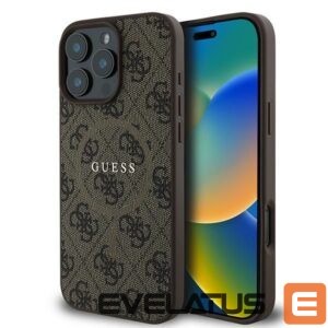 Aizmugurējais vāciņš Guess  Guess 4G Ring Classic Logo MagSafe iPhone 16 Pro Case - Brown 