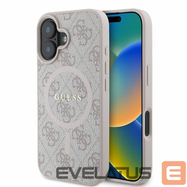 Tagakaaned Guess Guess 4G Ring Classic Logo MagSafe iPhone 16 Case - Pink
