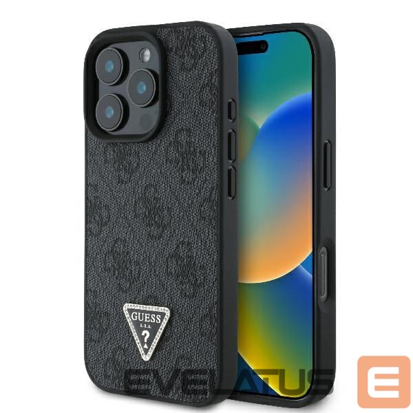 Muu telefoni lisavarustus Guess Guess Leather 4G Triangle Strass MagSafe Case for iPhone 16 Pro Max - Black