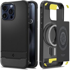 Citas preces Spigen  Spigen Rugged Armor Mag Case with MagSafe for iPhone 15 Pro Max - Matte Black 