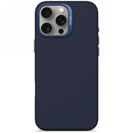 Muud kaubad Decoded Decoded AntiMicrobial Silicone Backcover Case with MagSafe for iPhone 16 Pro Max - Navy Blue