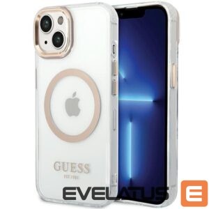 Muud kaubad Guess  Guess Metal Outline MagSafe Case for iPhone 15 Plus / 14 Plus - Gold 