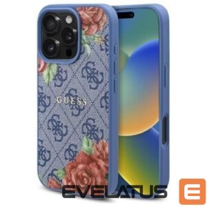 Muud kaubad Guess  Guess 4G Flowers Print MagSafe case for iPhone 16 Pro - blue 