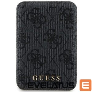 Muud kaubad Guess  Guess Powerbank inductive 15W GUPB5FP4EMGK 5000mAh black/black 4G Leather Metal Logo MagSafe 