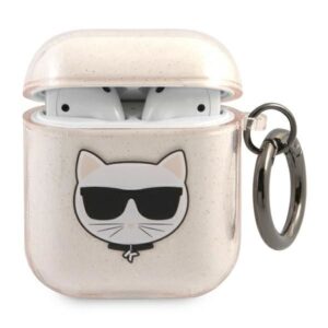 Kitos prekės Karl Lagerfeld  Karl Lagerfeld Glitter Choupette Case for AirPods 1 / 2 - Gold 