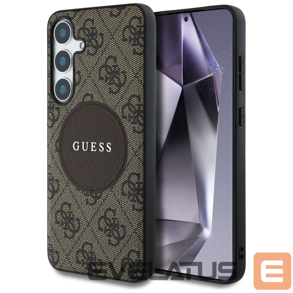 Muud kaubad Guess Guess 4G Round Patch Classic Logo MagSafe Case for Samsung Galaxy S25 Plus Brown
