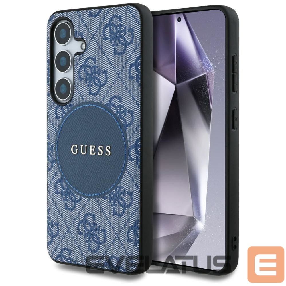 Muud kaubad Guess Guess 4G Round Patch Classic Logo MagSafe case for Samsung Galaxy S25 Plus blue