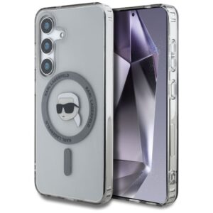 Другие товары Karl Lagerfeld  Case Karl Lagerfeld Button Karl Head Printed Logo MagSafe Samsung Galaxy S25 black 