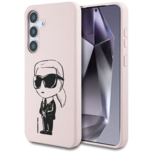 Kitos prekės Karl Lagerfeld  Case Karl Lagerfeld Silicone Graffiti Ikonik Printed Logo MagSafe Samsung Galaxy S25 pink 