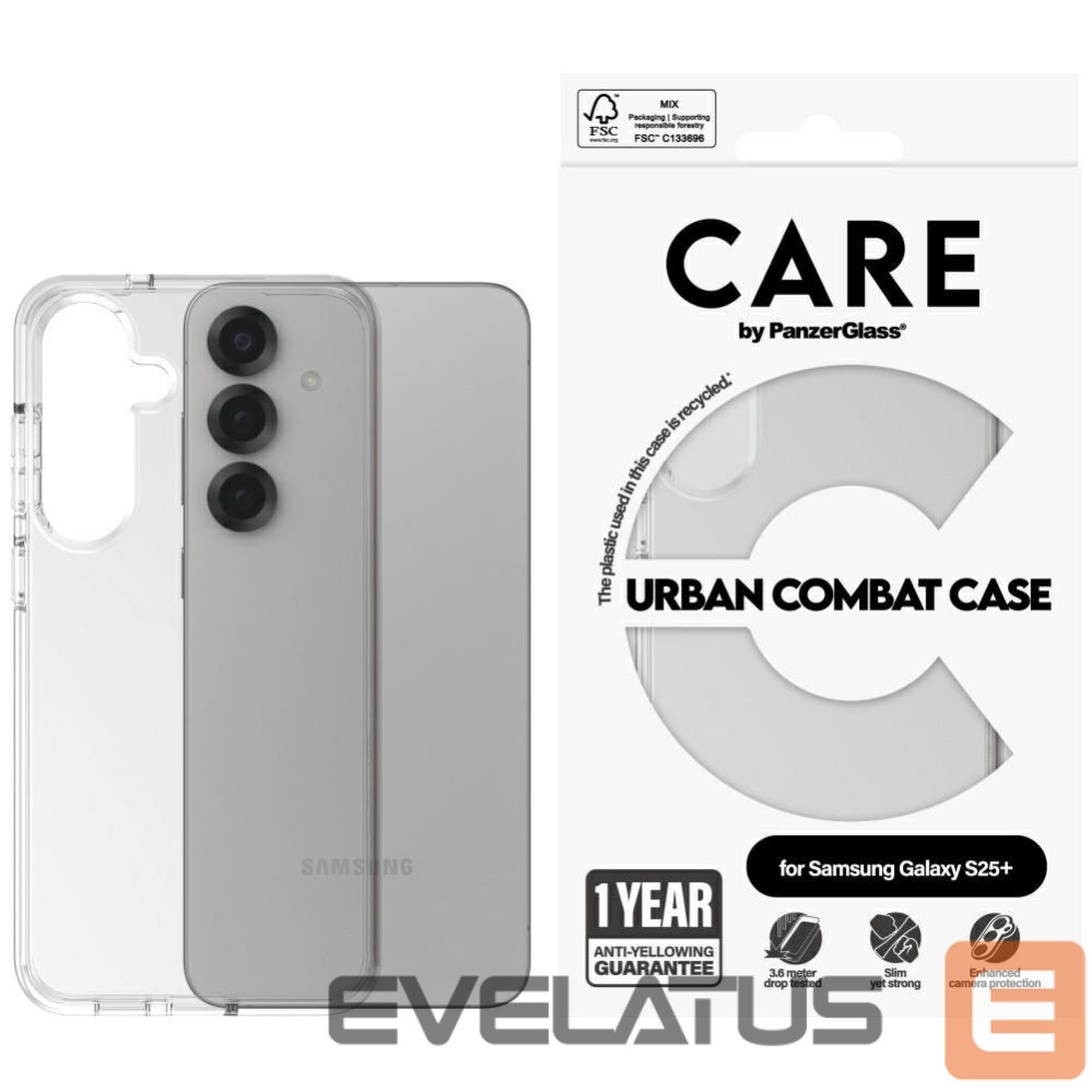 Muud kaubad Panzer Glass CARE by PanzerGlass Flagship Urban Combat Case for Samsung Galaxy S25+ - Transparent