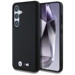 Другие товары BMW  BMW Leather Carbon MagSafe Case for Samsung Galaxy S25 - Black 