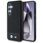 Kitos prekės BMW  BMW Leather Tricolor Stripe MagSafe Case for Samsung Galaxy S25 - Black 