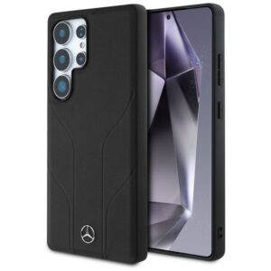 Kitos prekės Mercedes-Benz  Mercedes Leather Debossed Lines MagSafe case for Samsung Galaxy S25 Ultra - black 