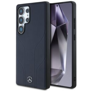 Kitos prekės Mercedes-Benz  Mercedes Leather Debossed Lines MagSafe Case for Samsung Galaxy S25 Ultra - Blue 
