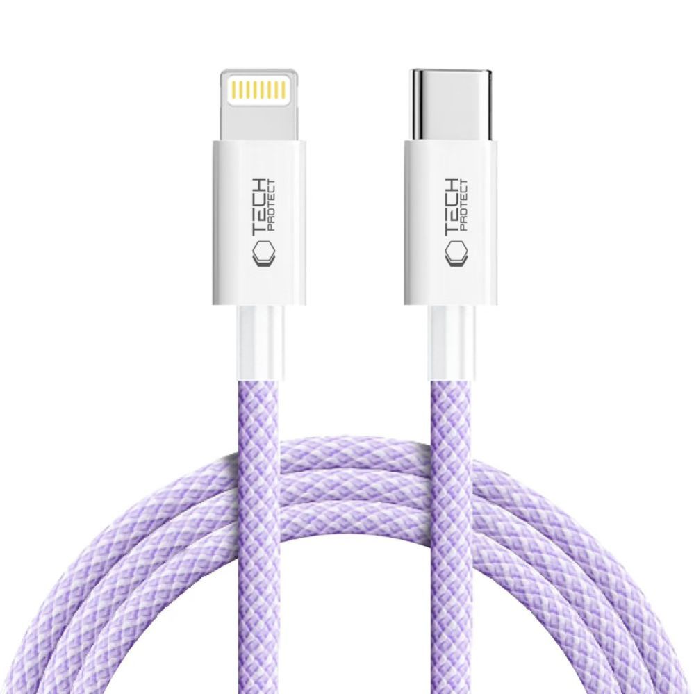 Citas preces Tech-Protect Tech-Protect Ultraboost Lite Lightning Cable PD60W/3A 2m - Purple