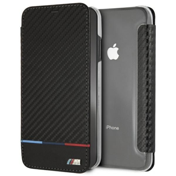 Citas preces BMW BMW Carbon Tricolor Stripe iPhone XS Max Case - Black