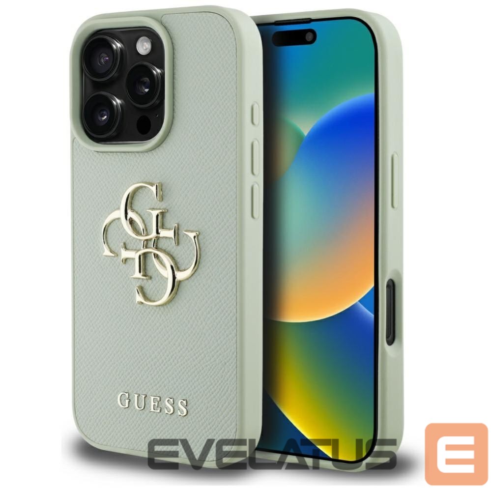 Muud kaubad Guess Guess Grained Big 4G Logo Small Classic Logo case for iPhone 16 Pro - green