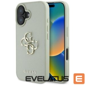 Citas preces Guess  Guess Grained Big 4G Logo Small Classic Logo case for iPhone 16 - green 