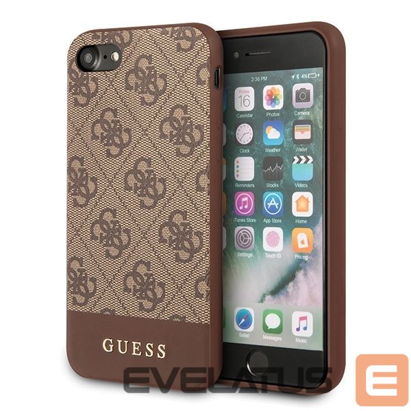 Citas preces Guess Guess 4G Stripe Collection case for iPhone 7 / 8 / SE 2020 / SE 2022 - brown