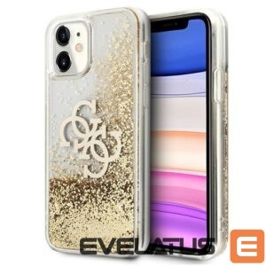 Citas preces Guess  Guess 4G Big Liquid Glitter case for iPhone 11 6.1" / Xr - gold 