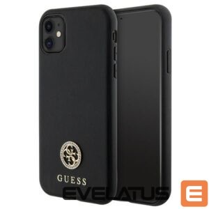 Citas preces Guess  Guess Strass Metal Logo iPhone 11 / Xr 6.1" Case - Black 